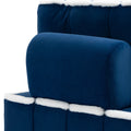 Coolmore Upholstered Deep Seat Armless Accent Single Lazy Sofa Lounge Arm Chair,Comfy Oversized Leisure Barrel Chairs For Living Room Office Meetingroom Aparment Bedroom Furniture Set Blue Velvet