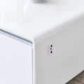 Smart Table Fridge, Multifunctional Coffee Table, Tempered Glass Table Top And Back Screen White Tempered Glass
