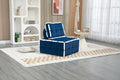 Coolmore Upholstered Deep Seat Armless Accent Single Lazy Sofa Lounge Arm Chair,Comfy Oversized Leisure Barrel Chairs For Living Room Office Meetingroom Aparment Bedroom Furniture Set Blue Velvet
