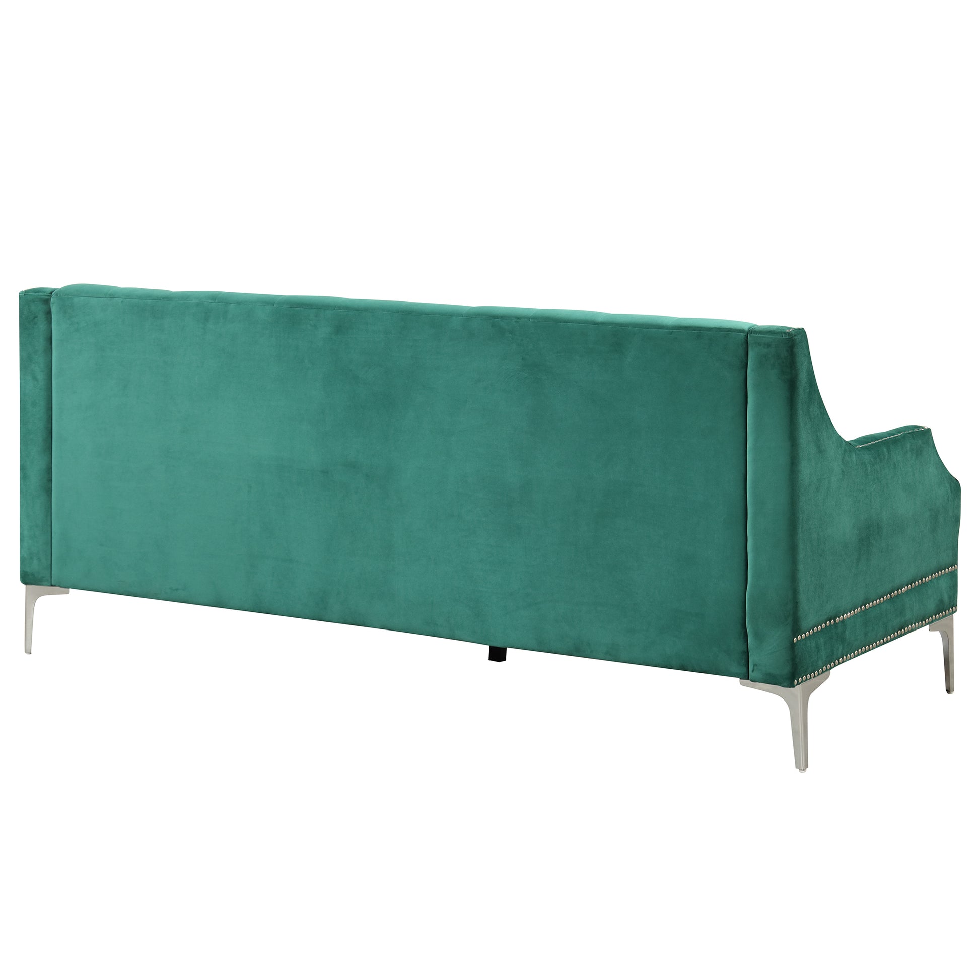 78" Modern Sofa Dutch Plush Upholstered Sofa With Metal Legs, Button Tufted Back Green Green Foam Polyester