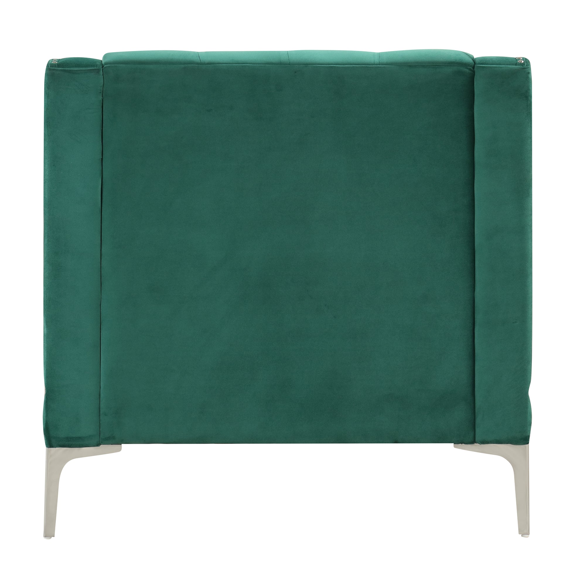 33.5" Modern Sofa Dutch Plush Upholstered Sofa With Metal Legs, Button Tufted Back Green Green Foam Polyester