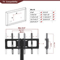 35.4 Inch Black Multi Function Tv Stand Height Adjustable Bracket Swivel 3 Tier Black Glass