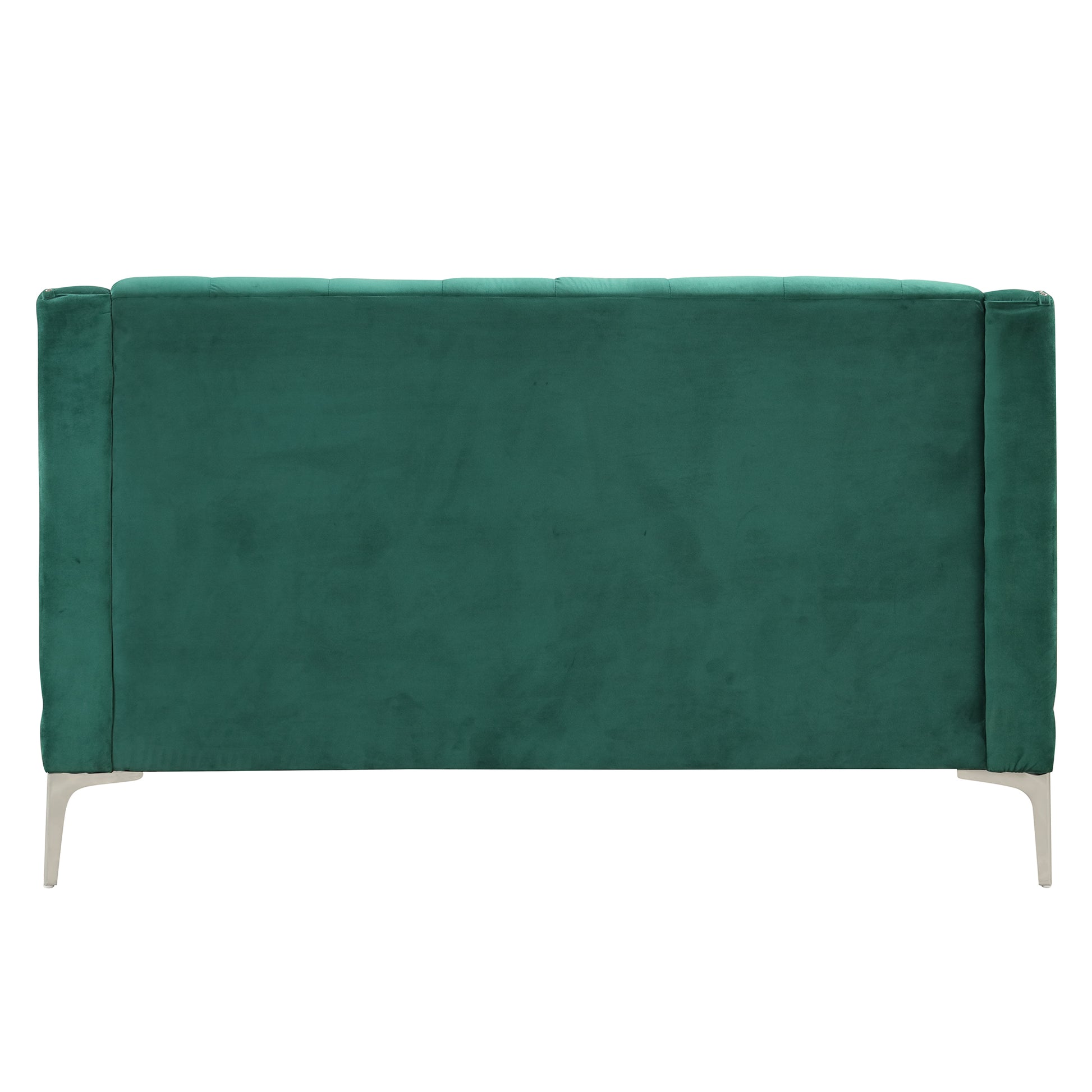 55.5" Modern Sofa Dutch Plush Upholstered Sofa With Metal Legs, Button Tufted Back Green Green Foam Polyester