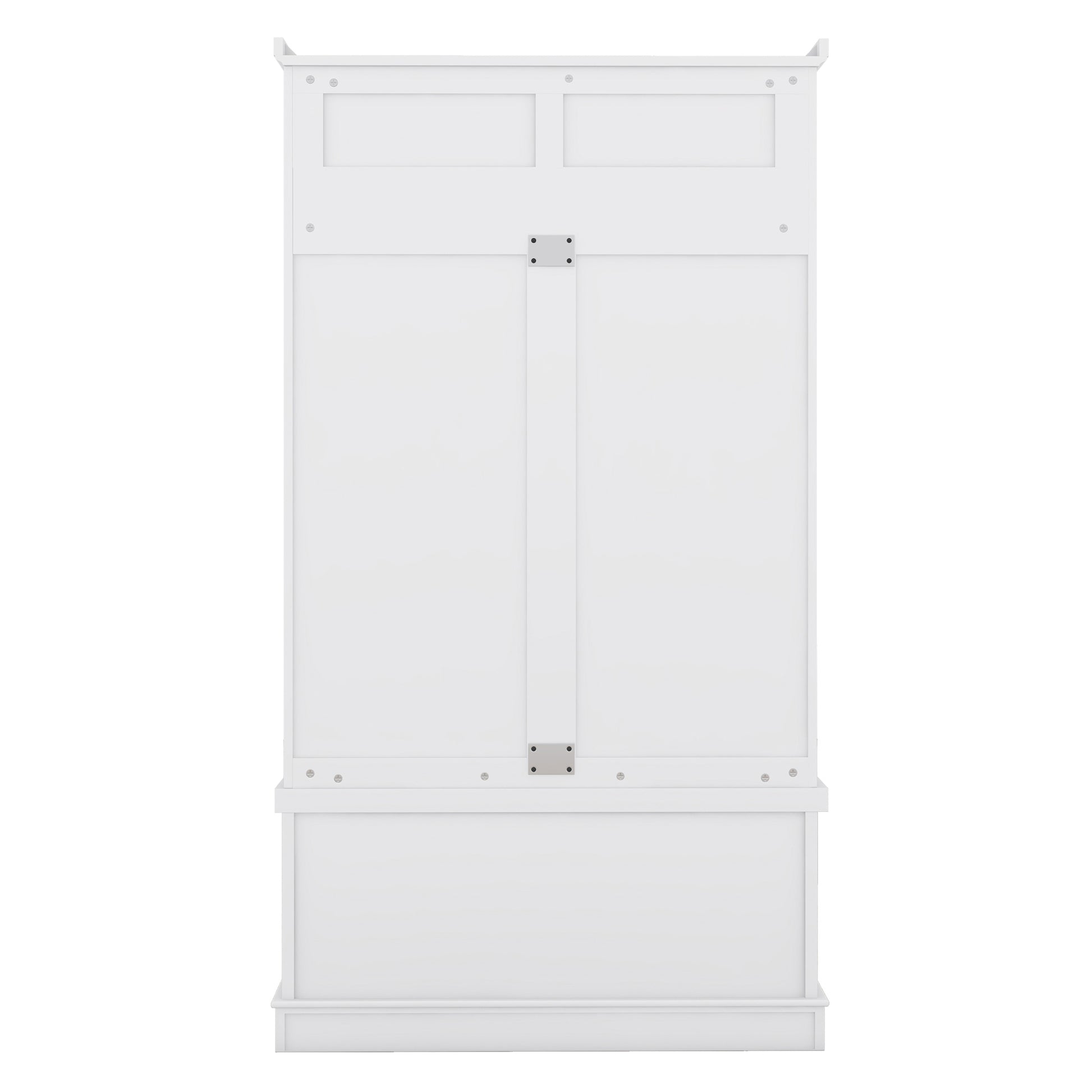 Hall Tree With Storage Shoe Bench For Entryway And Hallway, 4 In 1 Design Coat Racks With 4 Hooks For Living Room, White White Mdf