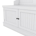 Hall Tree With Storage Shoe Bench For Entryway And Hallway, 4 In 1 Design Coat Racks With 4 Hooks For Living Room, White White Mdf