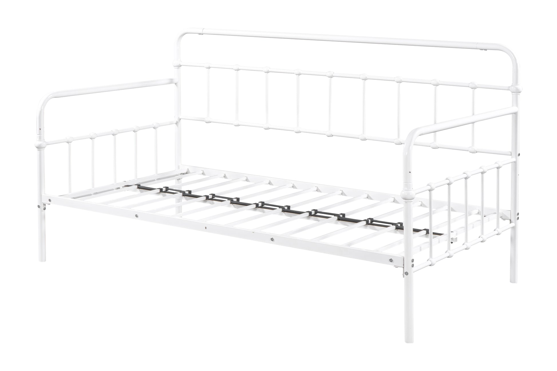 Metal Frame Daybed With Trundle White Metal