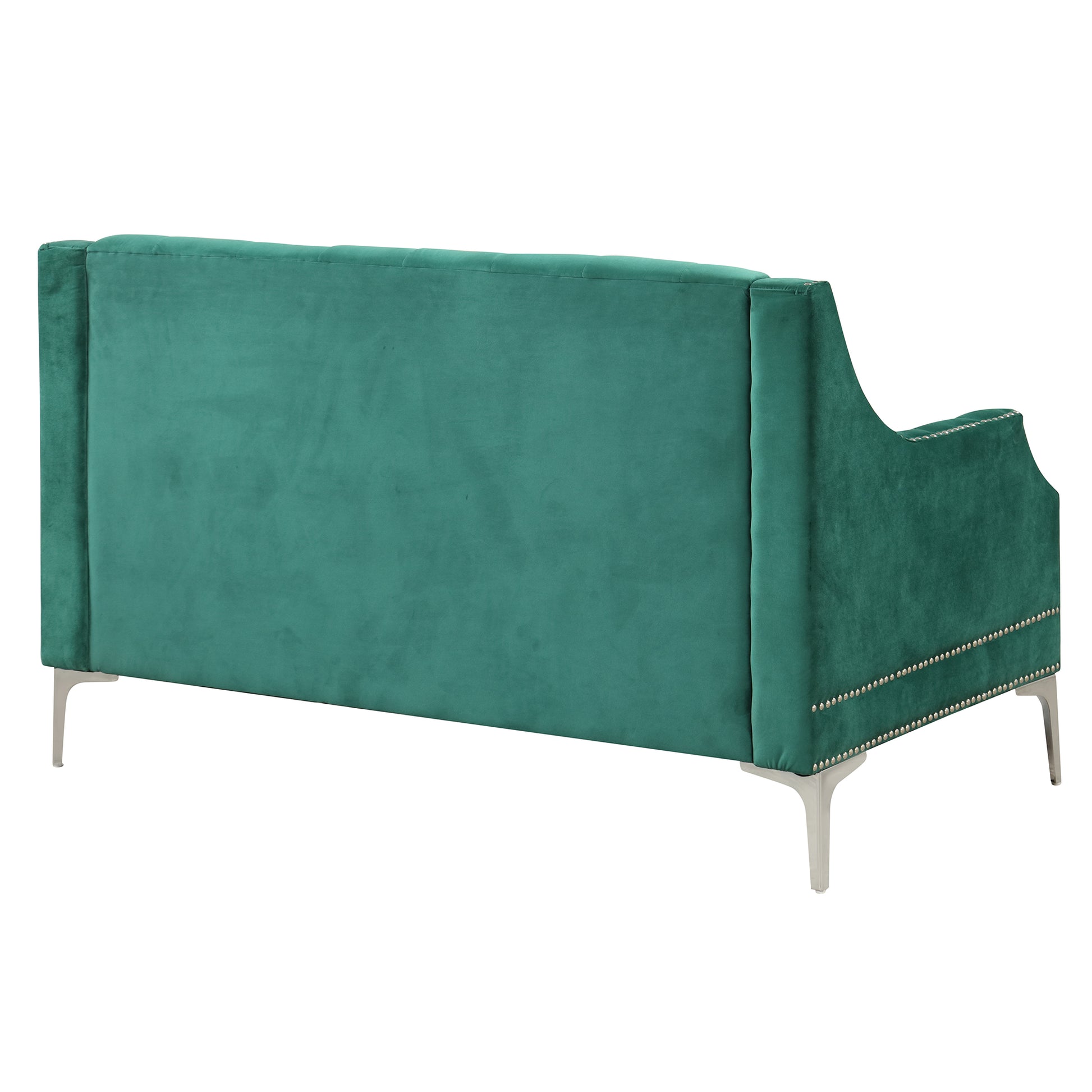 55.5" Modern Sofa Dutch Plush Upholstered Sofa With Metal Legs, Button Tufted Back Green Green Foam Polyester