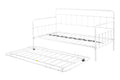 Metal Frame Daybed With Trundle White Metal