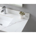 43X 22 Inch Bathroom Stone Vanity Carrara Gold Color Sintered Stone Vanity Top With Single Faucet Hole . White Sintered Stone