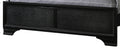 Modern Black Finish Upholstered 1Pc Full Size Led Panel Bed Faux Diamond Tufted Bedroom Furniture Black Solid Wood