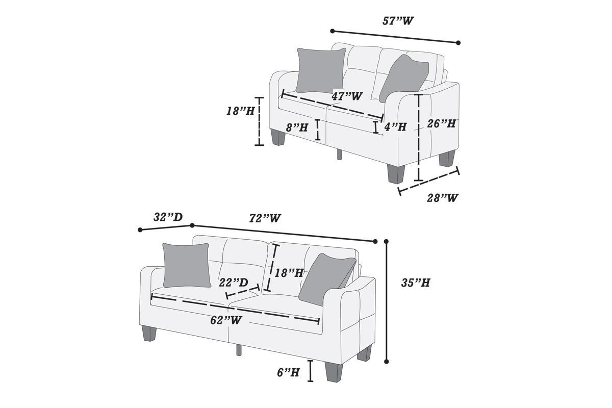 Living Room Furniture 2Pc Sofa Set Black Polyfiber Sofa And Loveseat W Pillows Cushion Couch Black Primary Living Space Cushion Back Contemporary,Modern Rubberwood Square Arms Particle Board 4 Seat