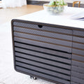 Smart Table Fridge, Multifunctional Coffee Table With Cooler And Frozen White Tempered Glass