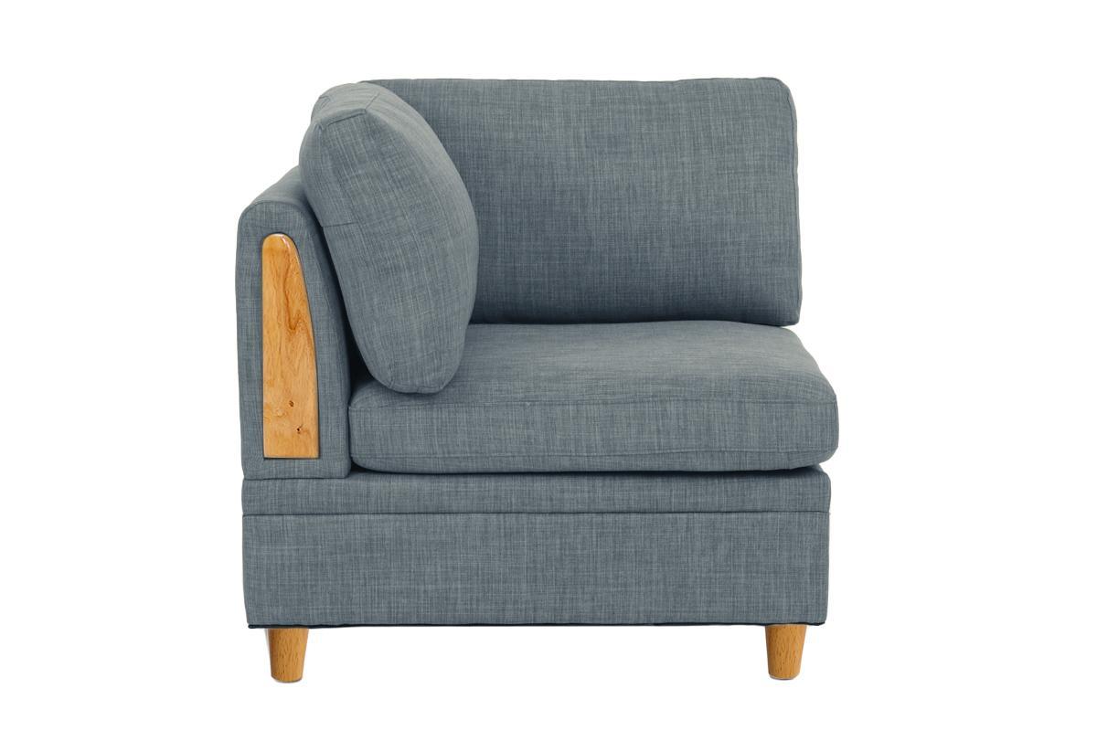 Living Room Furniture Corner Wedge Steel Color Dorris Fabric 1Pc Cushion Wedge Sofa Wooden Legs Grey Mix Primary Living Space Contemporary,Transitional Fabric