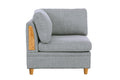 Living Room Furniture Corner Wedge Light Grey Dorris Fabric 1Pc Cushion Wedge Sofa Wooden Legs Light Grey Primary Living Space Contemporary,Transitional Fabric