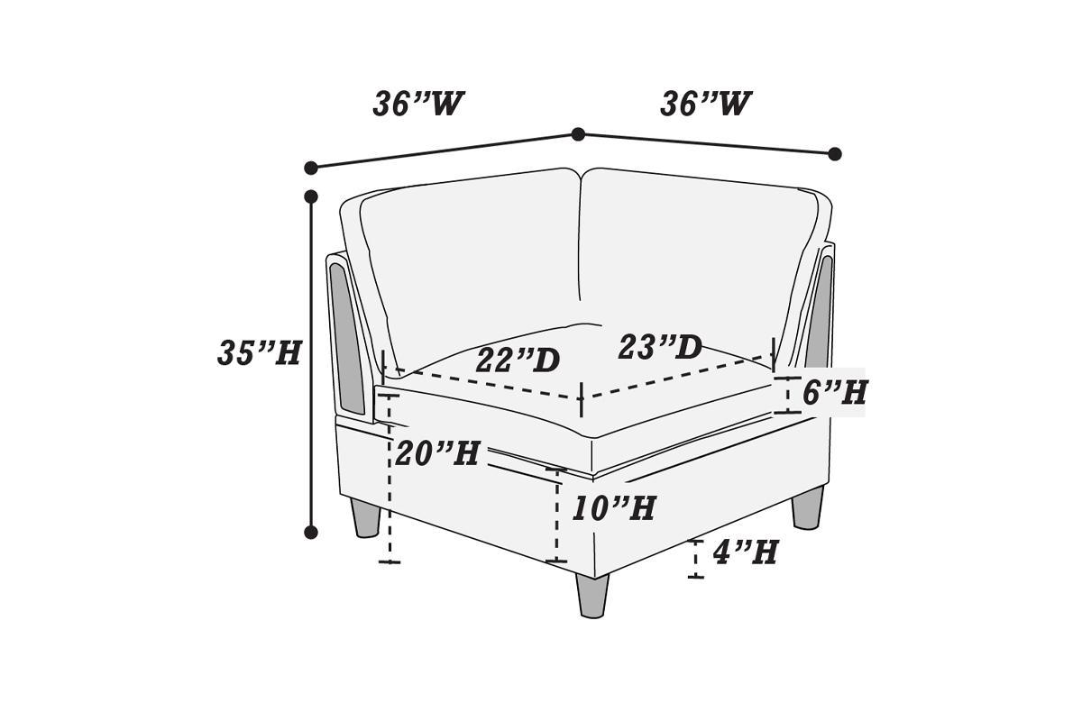 Contemporary Living Room Furniture 6Pc Modular Corner Sectional Set Steel Dorris Fabric Couch 2X Wedges 3X Armless Chair And 1X Ottoman Steel Gray Primary Living Space Cushion Back Contemporary,Modern Modular Fabric 6 Seat