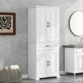 Bathroom Storage Cabinet With Doors And Drawer, Multiple Storage Space, Adjustable Shelf, White White Mdf