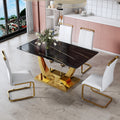 Modern Minimalist Rectangular Glass Dining Table, 0.4 