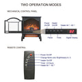 18 Inch 3D Flame Electric Infrared Quartz Fireplace Stove With Remote Control Powder Coated Electric Yes Antique Black Vent Free Yes Freestanding Tempered Glass Sheet Metal Electric