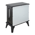 24 Inch 3D Flame Electric Infrared Quartz Fireplace Stove With Remote Control Powder Coated Electric Yes Antique Black Vent Free Yes Freestanding Tempered Glass Sheet Metal Electric