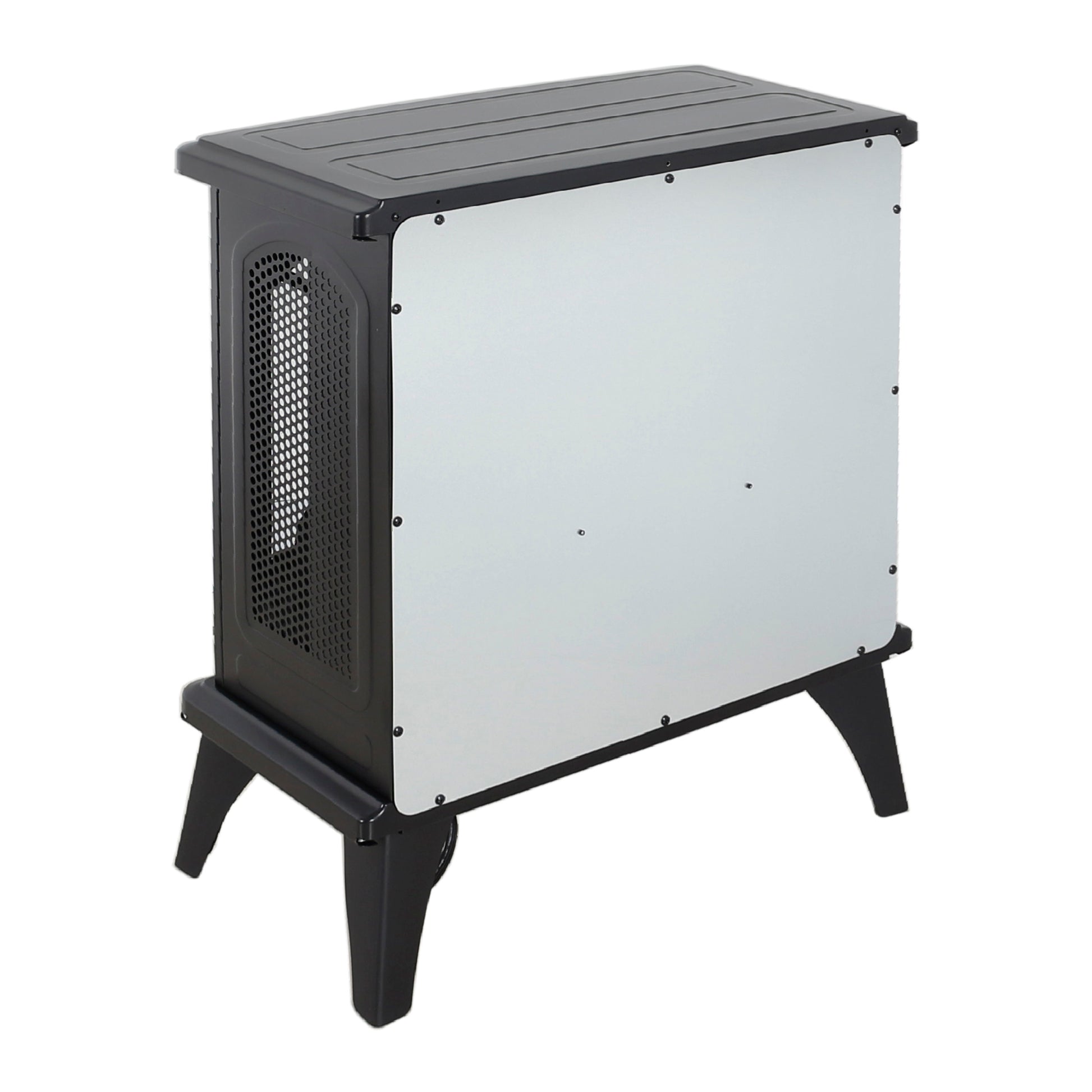 24 Inch 3D Flame Electric Infrared Quartz Fireplace Stove With Remote Control Powder Coated Electric Yes Antique Black Vent Free Yes Freestanding Tempered Glass Sheet Metal Electric