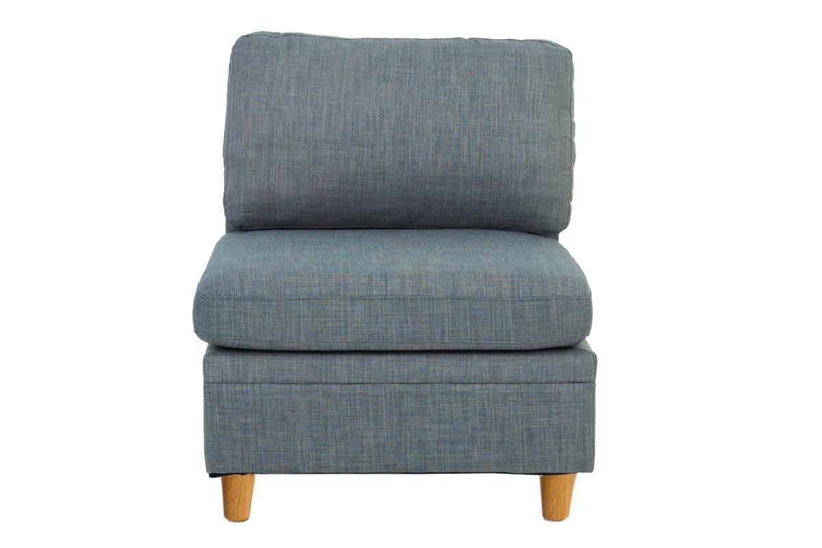 Living Room Furniture Armless Chair Steel Color Dorris Fabric 1Pc Cushion Armless Chair Wooden Deco Grey Mix Primary Living Space Contemporary,Transitional Fabric