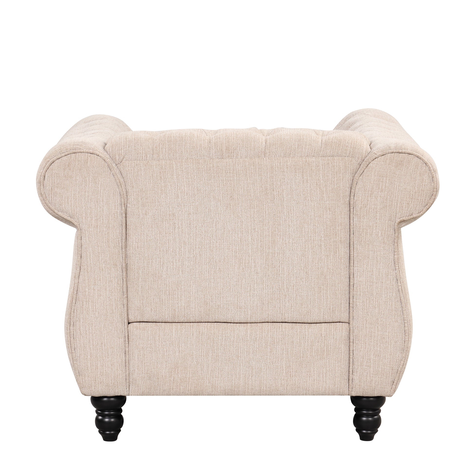 39" Modern Sofa Dutch Plush Upholstered Sofa, Solid Wood Legs, Buttoned Tufted Backrest, Beige Beige Foam Polyester