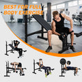 Olympic Weight Bench, Bench Press Set With Squat Rack And Bench For Home Gym Full Body Workout Black Steel