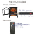 18 Inch 3D Flame Electric Infrared Quartz Fireplace Stove With Remote Control Powder Coated Electric Yes Antique Black Vent Free Yes Freestanding Tempered Glass Sheet Metal Electric