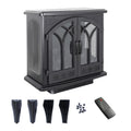 24 Inch 3D Flame Electric Infrared Quartz Fireplace Stove With Remote Control Powder Coated Electric Yes Antique Black Vent Free Yes Freestanding Tempered Glass Sheet Metal Electric