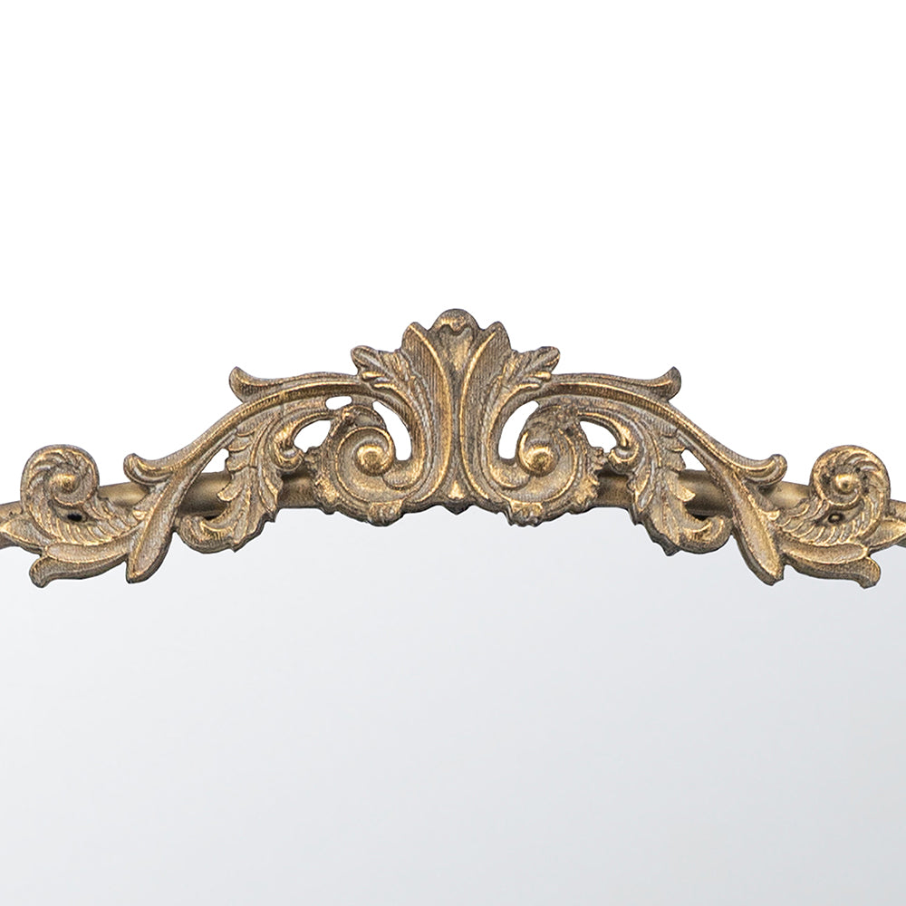 24" X 36" Gold Arch Mirror, Baroque Inspired Wall Decor For Bathroom Bedroom Living Room Gold Mdf Glass