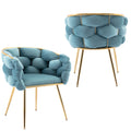 Luxury Modern Simple Leisure Velvet Single Sofa Chair Bedroom Lazy Person Household Dresser Stool Manicure Table Back Chair Blue Set Of 2 Blue Velvet