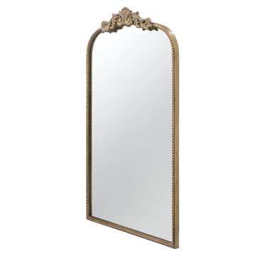 24" X 36" Gold Arch Mirror, Baroque Inspired Wall Decor For Bathroom Bedroom Living Room Gold Mdf Glass