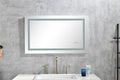 36X 24Inch Led Mirror Bathroom Vanity Mirrors With Lights, Wall Mounted Anti Fog Memory Large Dimmable Front Light Makeup Mirror White Aluminum