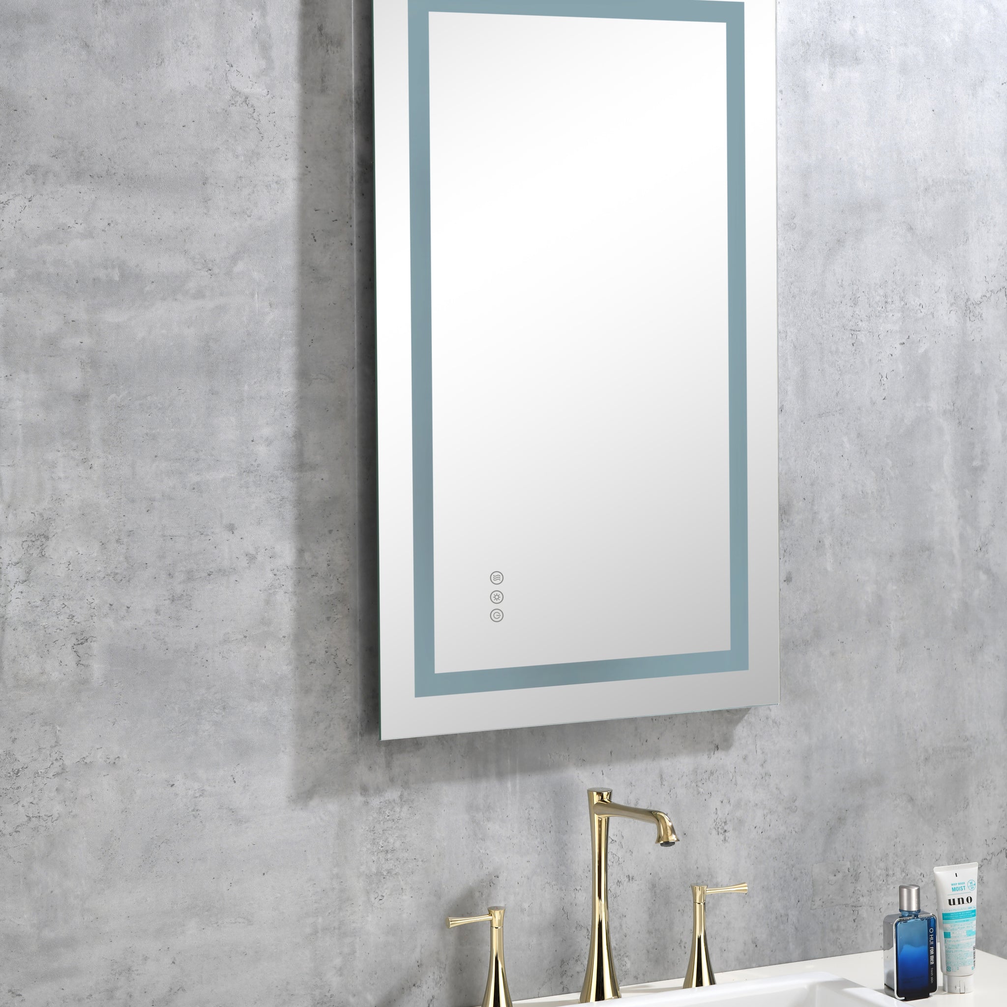 Led Mirror For Bathroom With Lights,Dimmable,Anti Fog,Lighted Bathroom Mirror With Smart Touch Button,Memory Function Horizontal Vertical White Aluminum