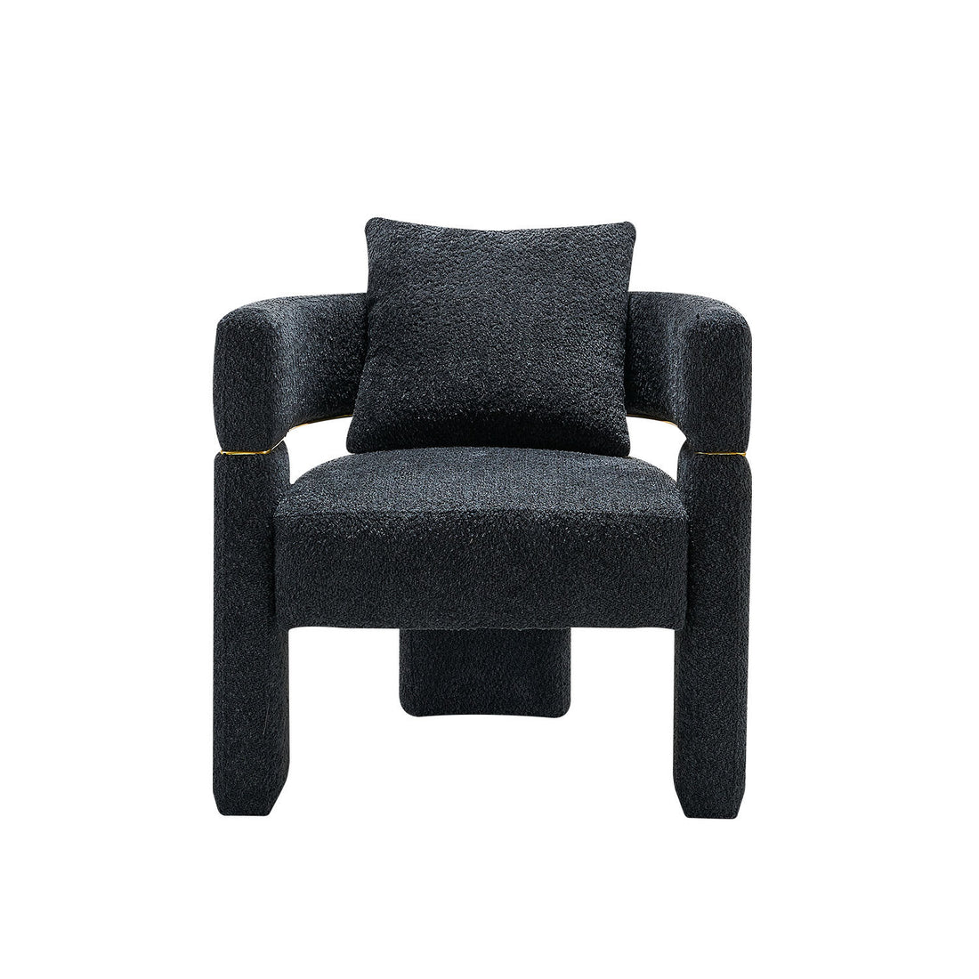 30.51" Wide Boucle Upholstered Accent Chair Dark Grey Primary Living Space Modern Fiber Foam And Polyester Fiber Pad Boucle