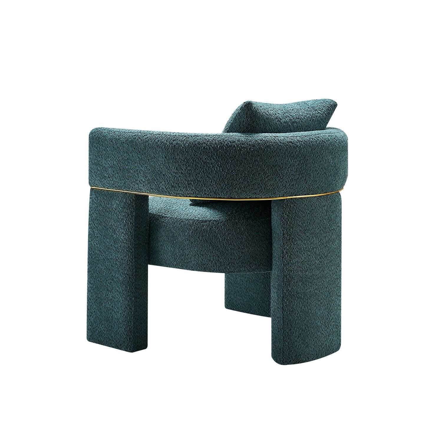 30.51" Wide Boucle Upholstered Accent Chair Green Primary Living Space Modern Fiber Foam And Polyester Fiber Pad Boucle