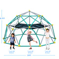 13Ft Geometric Dome Climber Play Center, Kids Climbing Dome Tower With Hammock, Rust & Uv Resistant Steel Supporting 1000 Lbs Green Metal