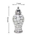 Regal White And Silver Ceramic Decorative Ginger Jar White Ceramic