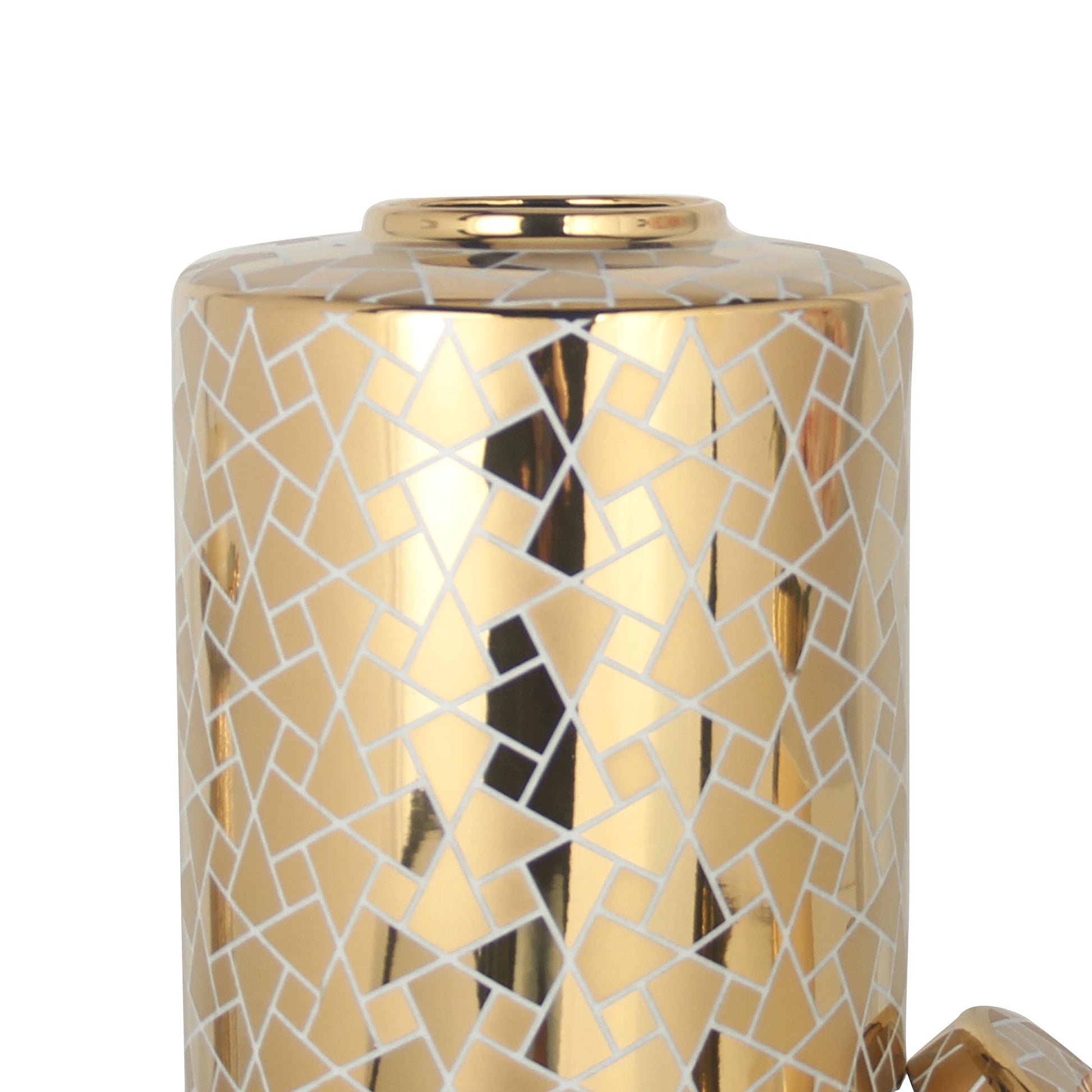 Exquisite Gold Ginger Jar With Removable Lid Gold Ceramic