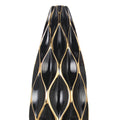 Elegant Black Ceramic Vase With Gold Accents Timeless Home Decor Black Ceramic