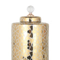 Exquisite Gold Ginger Jar With Removable Lid Gold Ceramic