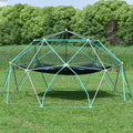 13Ft Geometric Dome Climber Play Center, Kids Climbing Dome Tower With Hammock, Rust & Uv Resistant Steel Supporting 1000 Lbs Green Metal