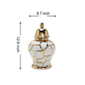 Regal White And Gold Ceramic Decorative Ginger Jar White Ceramic