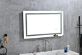 36*30In Led Mirror For Bathroom With Lights,Dimmable,Anti Fog,Lighted Bathroom Mirror With Smart Touch Button,Memory Function Horizontal Vertical White Aluminum