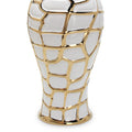 Regal White And Gold Ceramic Decorative Ginger Jar White Ceramic