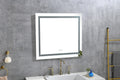 36X 36Inch Led Mirror Bathroom Vanity Mirrors With Lights, Wall Mounted Anti Fog Memory Large Dimmable Front Light Makeup Mirror White Aluminium