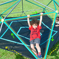 13Ft Geometric Dome Climber Play Center, Kids Climbing Dome Tower With Hammock, Rust & Uv Resistant Steel Supporting 1000 Lbs Green Metal