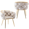 Luxury Modern Simple Leisure Velvet Single Sofa Chair Bedroom Lazy Person Household Dresser Stool Manicure Table Back Chair Turquoise Set Of 2 Beige Velvet