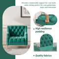 Modern Three Piece Sofa Set With Metal Legs, Buttoned Tufted Backrest, Frosted Velvet Upholstered Sofa Set Including Three Seater Sofa, Double Seater And Living Room Furniture Set Single Chair Green Foam Polyester