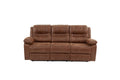 1Pc Motion Sofa Only Dark Brown Color3 Seat Couch Plush Armrest Cushion Seating Relax Living Room Furniture Dark Brown Faux Leather Metal Primary Living Space Cushion Back Contemporary,Modern Pillow Top Arms Metal 3 Seat